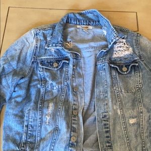 Ripped Denim Light-wash Jacket